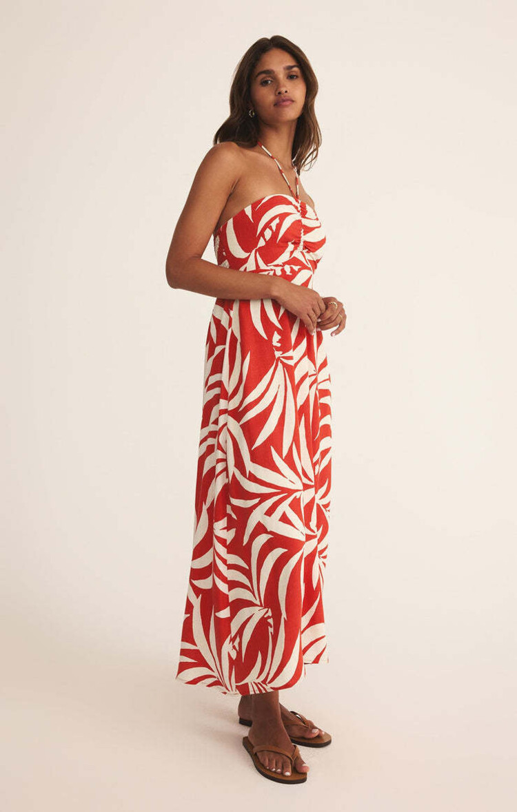 Z Supply Z Supply Elodi Vacances Midi Dress | Cabana Red