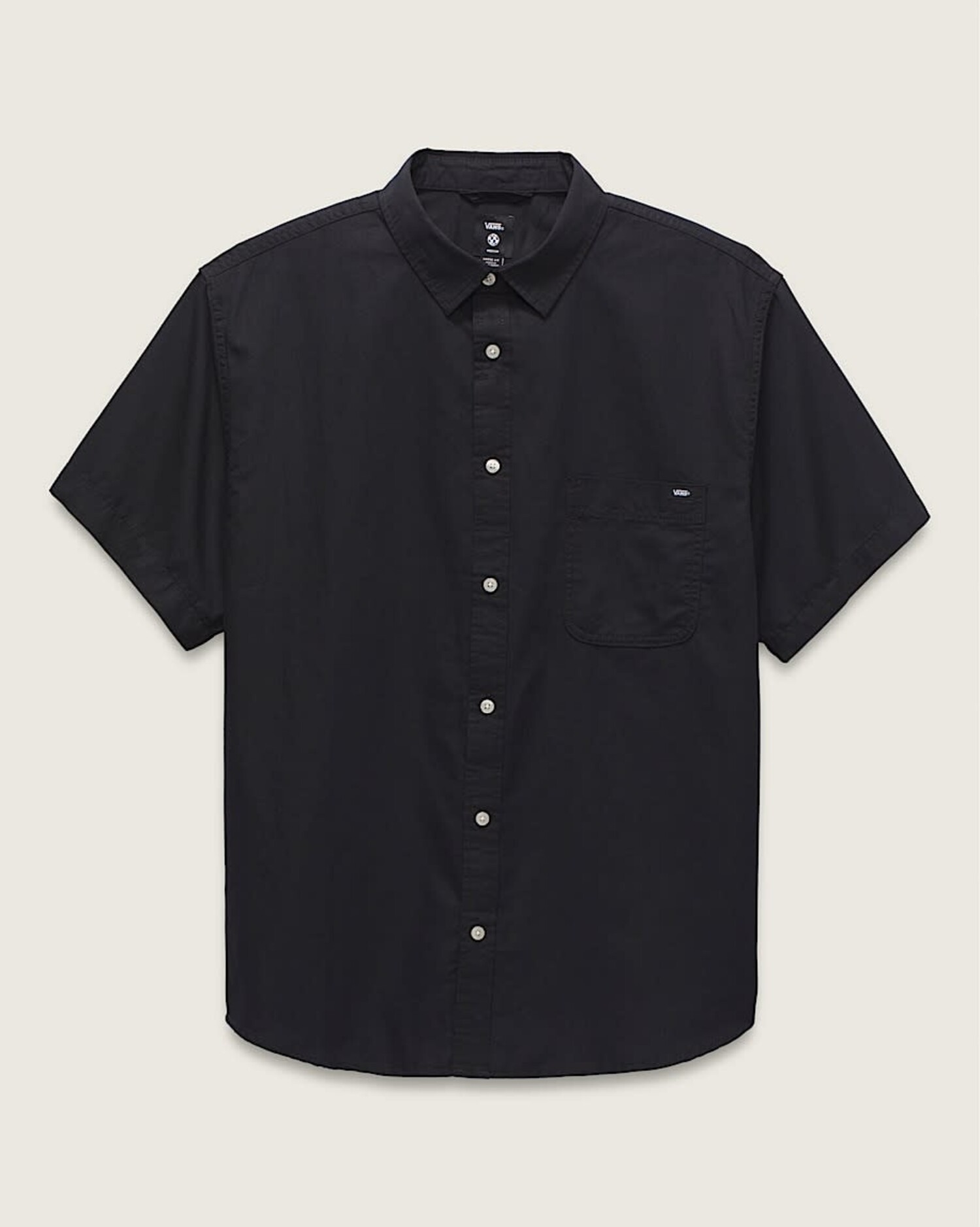 Vans Lawson Solid Ss Woven (Mens) | Black - The Drop Rideshop