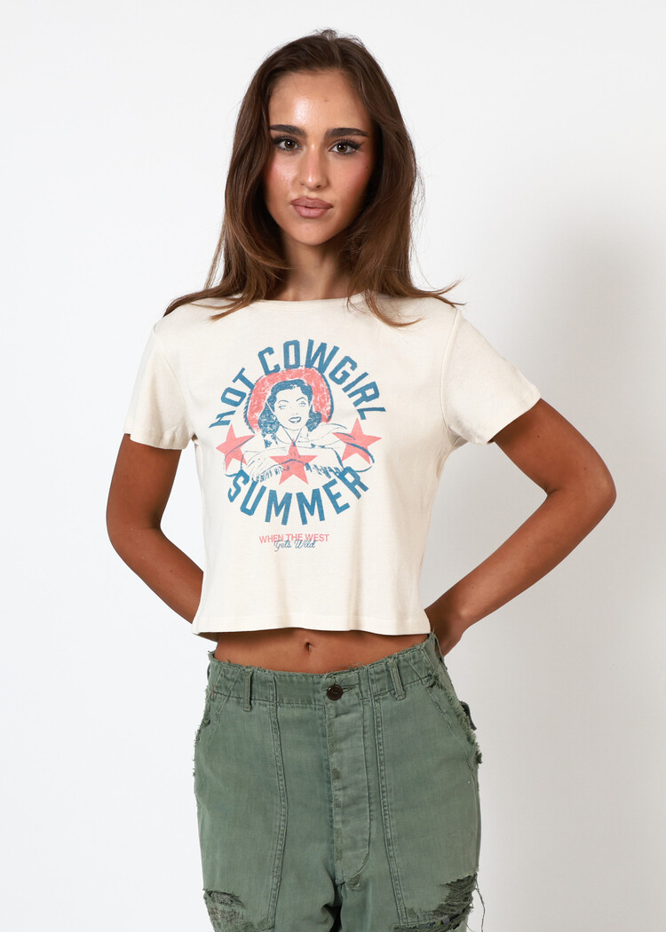 Girl Dangerous Girl Dangerous Hot Cowgirl Summer Baby Tee | Off White