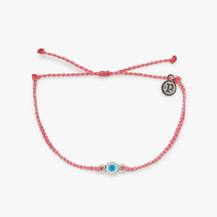 Pura Vida Pura Vida Eyebead Charm Silv Bracelet | Petal Pink