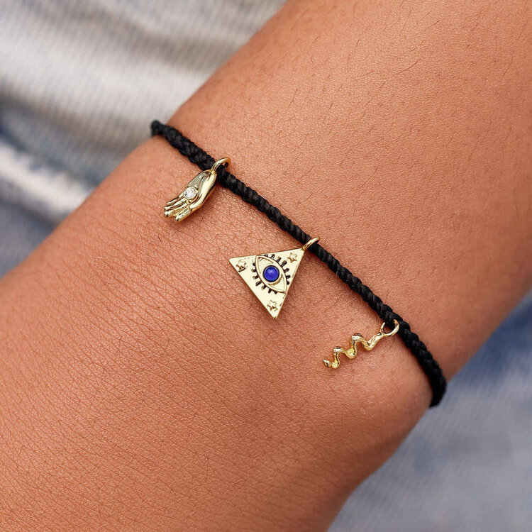 Pura Vida Pura Vida Mystics Mixed Gold Charm Bracelet | Black