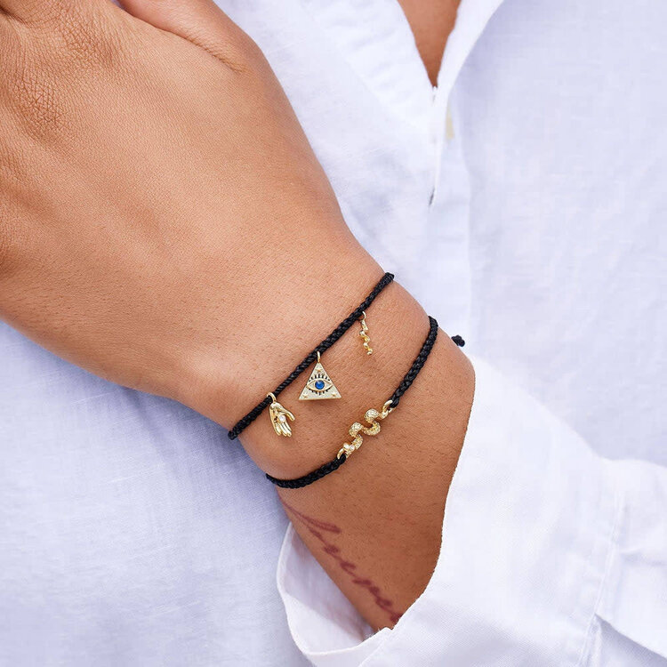 Pura Vida Pura Vida Mystics Mixed Gold Charm Bracelet | Black