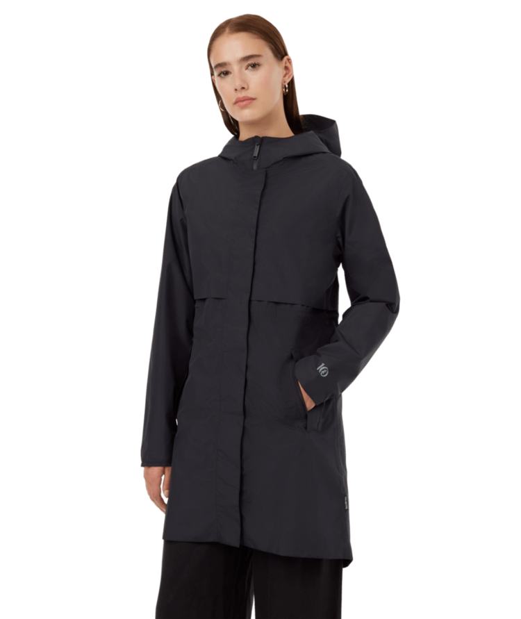 Tentree Tentree Womens Nimbus Long Rain Jacket | Meteorite Blk