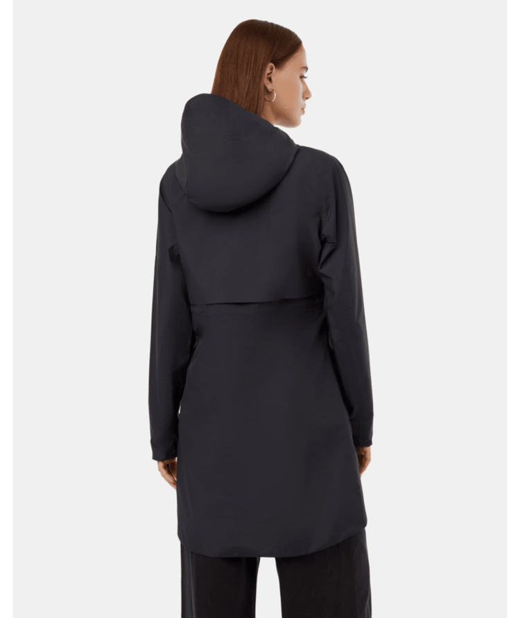 Tentree Tentree Womens Nimbus Long Rain Jacket | Meteorite Blk