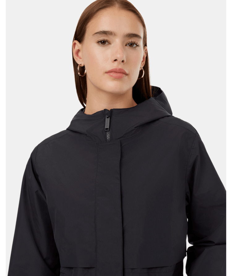 Tentree Tentree Womens Nimbus Long Rain Jacket | Meteorite Blk