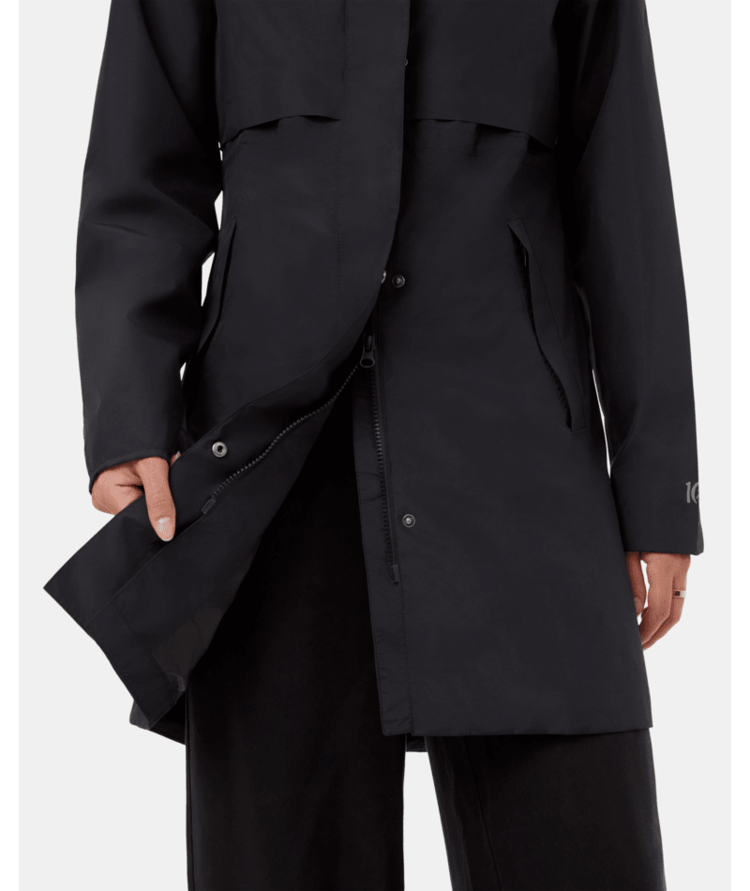 Tentree Tentree Womens Nimbus Long Rain Jacket | Meteorite Blk
