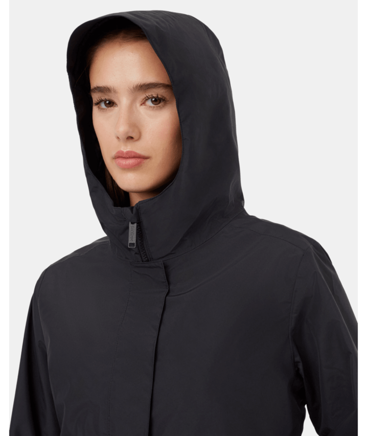 Tentree Tentree Womens Nimbus Long Rain Jacket | Meteorite Blk