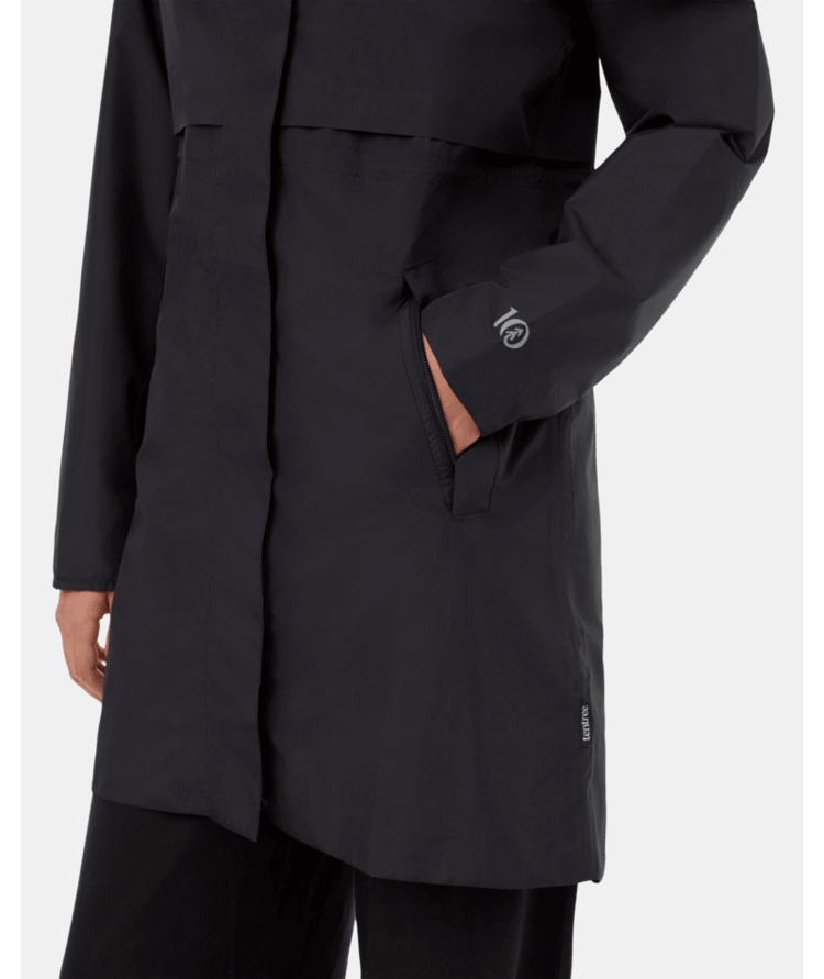 Tentree Tentree Womens Nimbus Long Rain Jacket | Meteorite Blk
