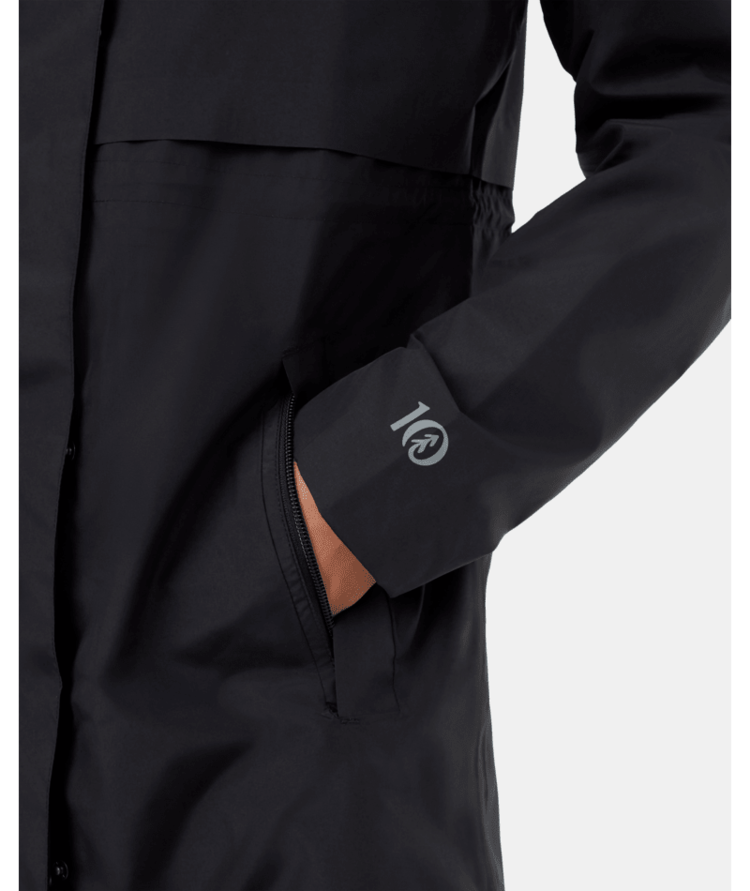 Tentree Tentree Womens Nimbus Long Rain Jacket | Meteorite Blk