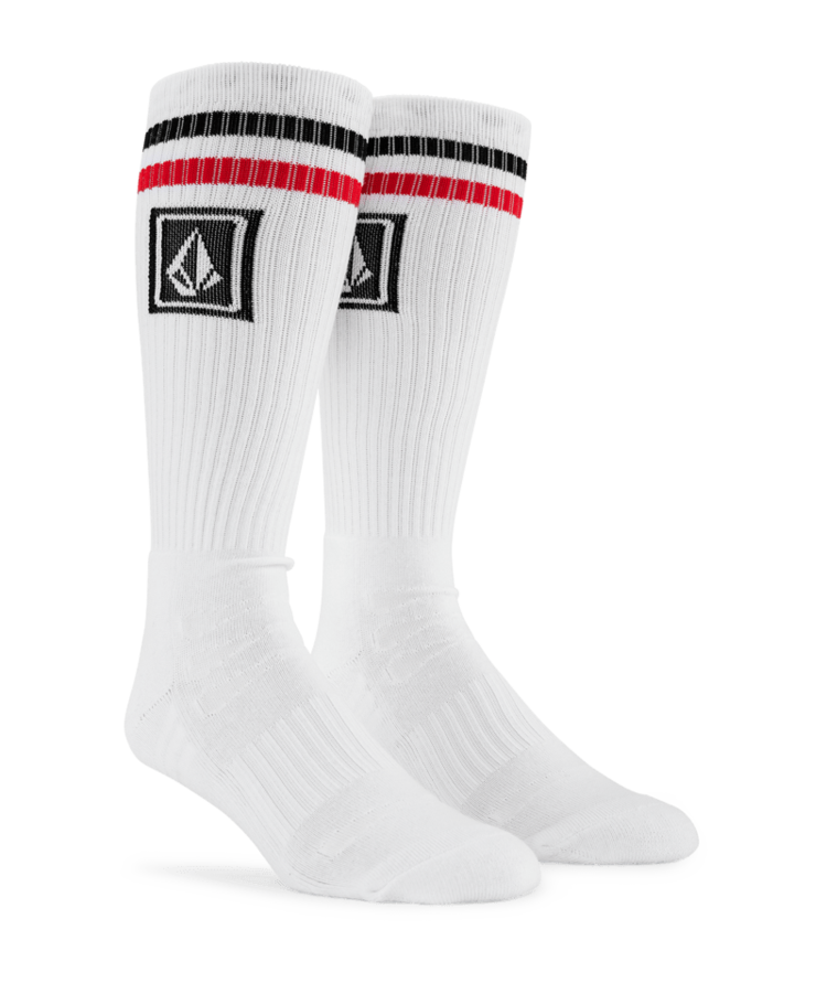 Volcom Volcom Mens Ramp Stone Skate Sock Pr | White