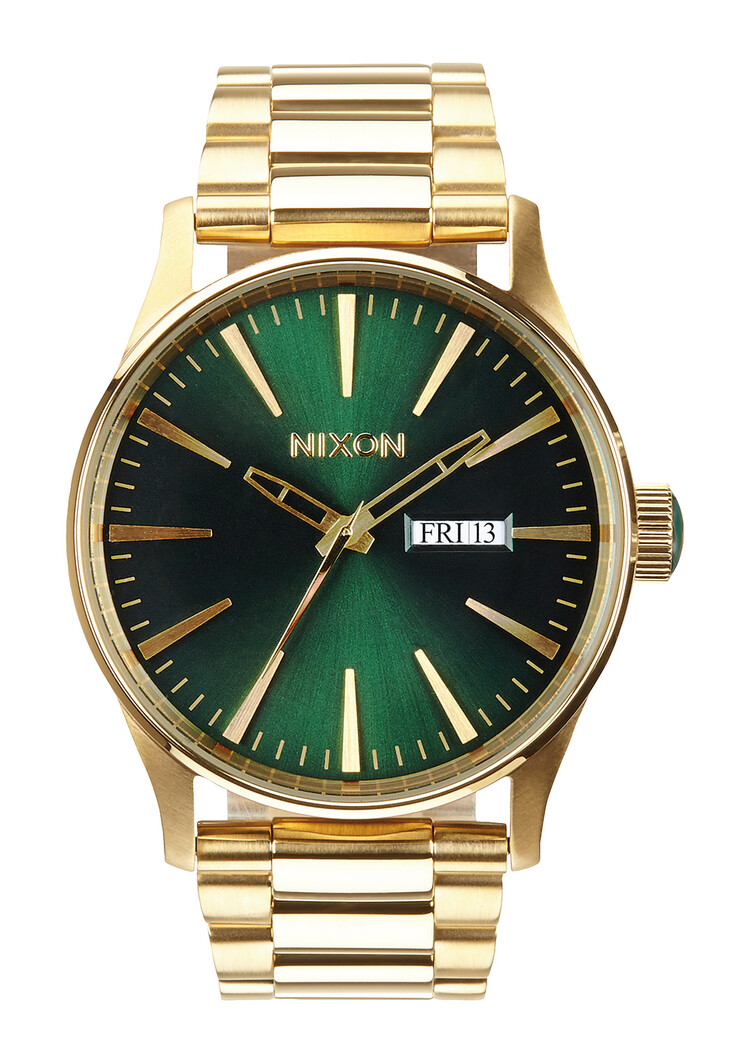 Nixon Nixon Sentry Stainless Steel | Gold/Green Sunray