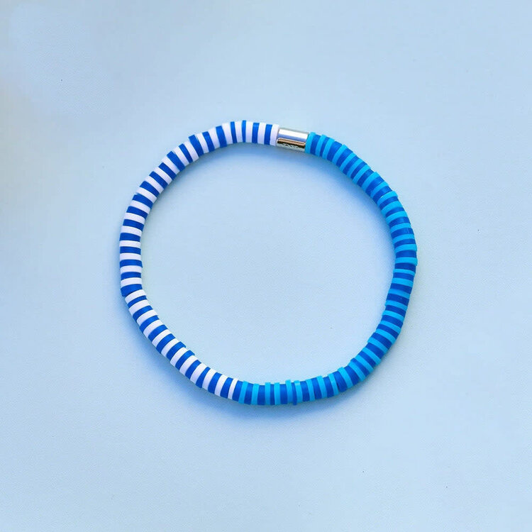 Pura Vida Pura Vida Seascape Vinyl Disc Stretch Bracelet | Cornflower