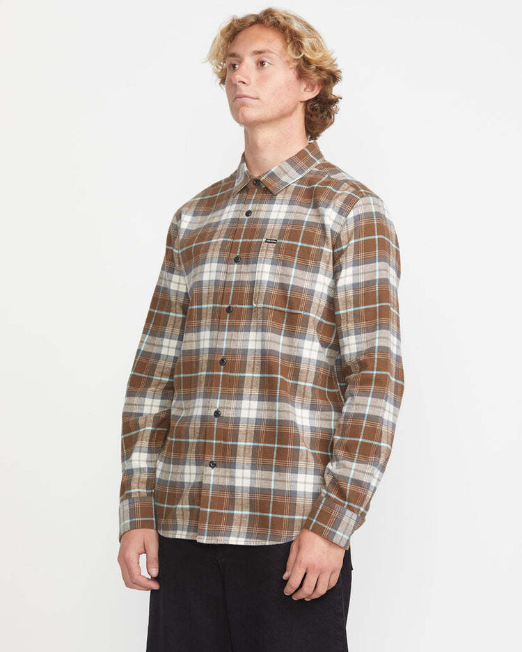 Volcom Volcom Caden Plaid Ls (Mens) | Dark Earth