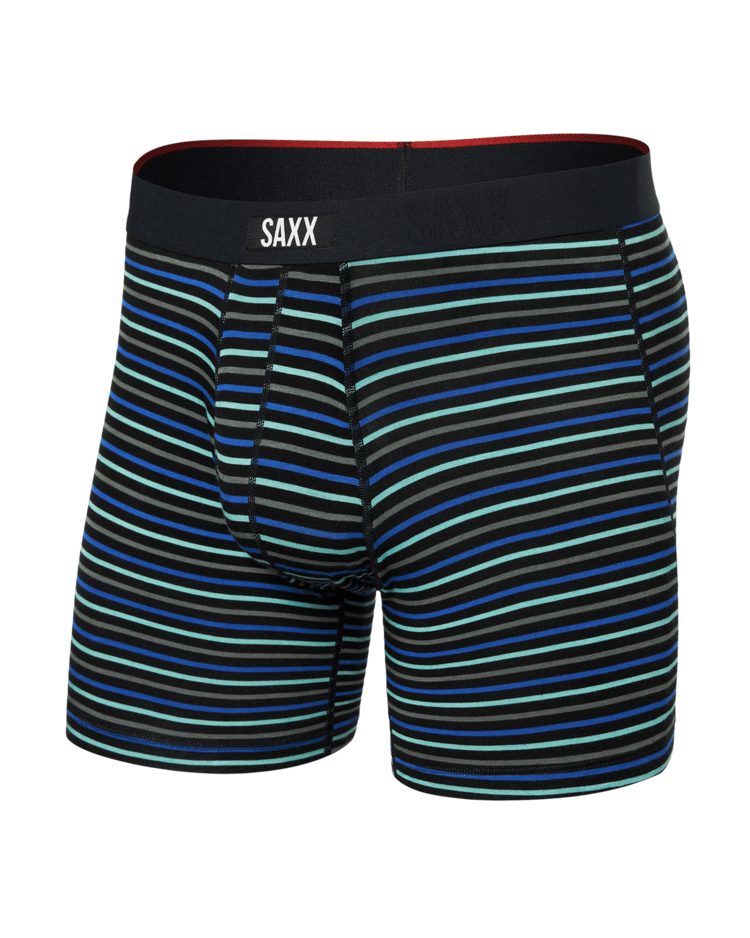 SAXX Saxx Vibe Xtra Soft Comfort Boxer Brief Fly | Gent's Stripe-Sport Blue