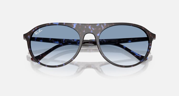 Ray Ban Ray Ban Rb2215 Polished Havana Blue Turtle | Clear Blue Gradient