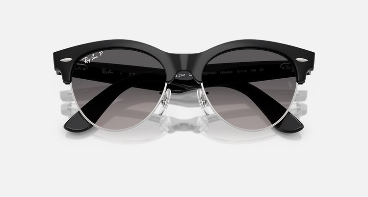 Ray Ban Ray Ban Clubmaster Way Black On Silver | Grey Gradient Polarized