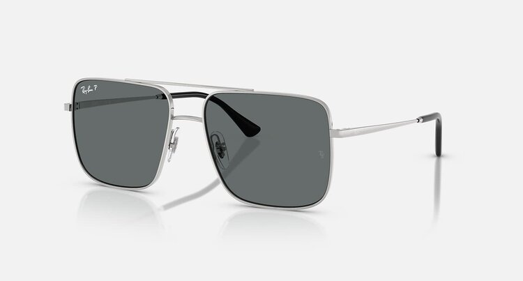 Ray Ban Ray Ban Ari Polished Silver | Dark Grey Polarized
