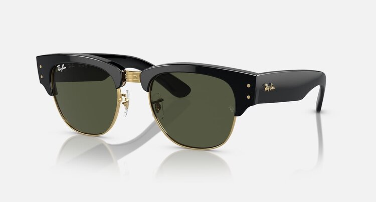 Ray Ban Ray Ban Mega Clubmaster Black On Gold | G-15 Green