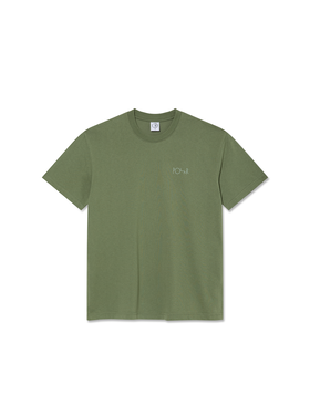 Polar Polar Contrast Tee | Stroke Logo (Moss Green)