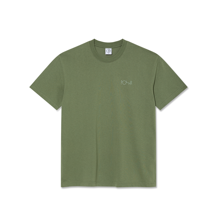 Polar Polar Contrast Tee | Stroke Logo (Moss Green)