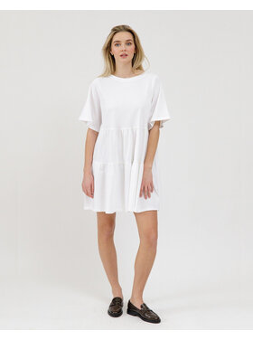 Brunette Brunette Tiered T-Shirt Dress W/ Bows | White