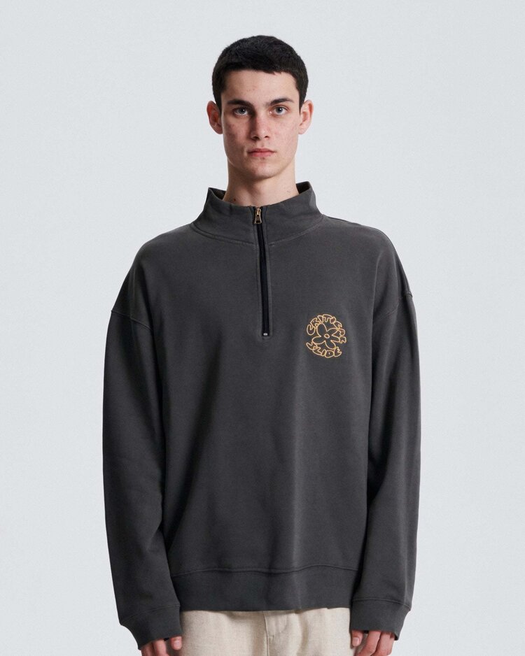Critical Slide Society Critical Slide Bloom 1/4 Zip Fleece (Unisex) | Ashphalt