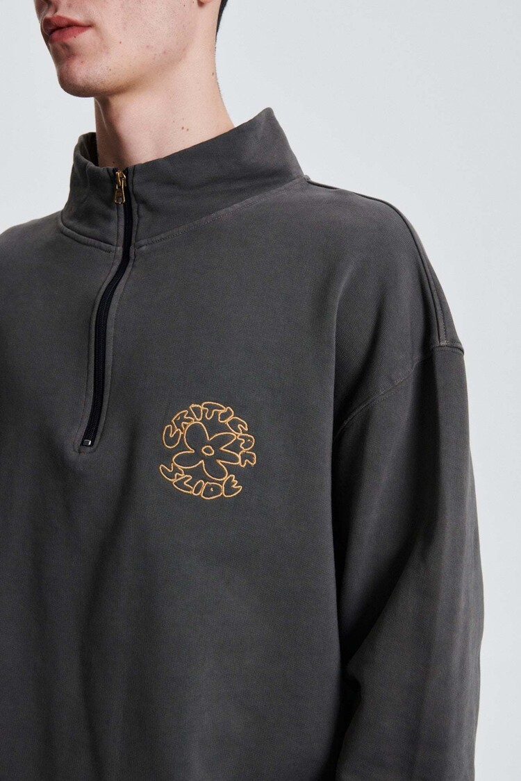 Critical Slide Society Critical Slide Bloom 1/4 Zip Fleece (Unisex) | Ashphalt