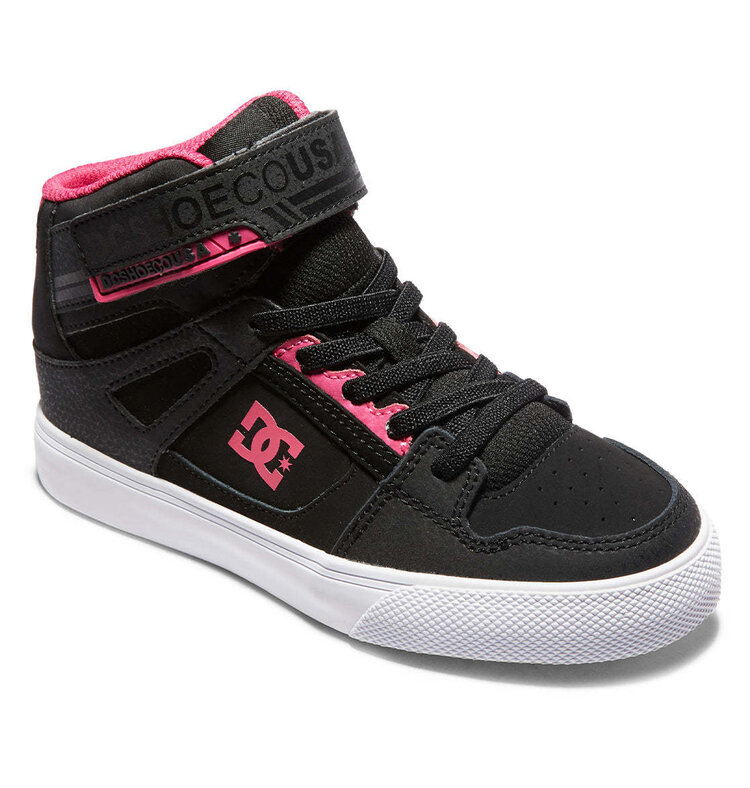 DC Dc Pure High-Top Ev (Youth) | Black/Pink/Black
