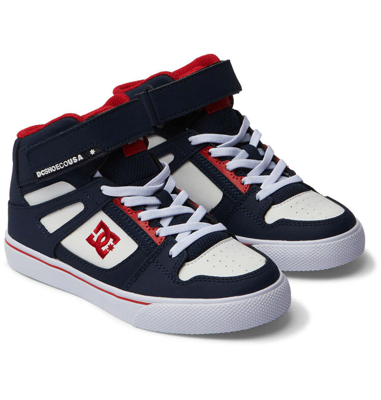DC Dc Pure High-Top Ev (Youth) | Navy/Athletic Red