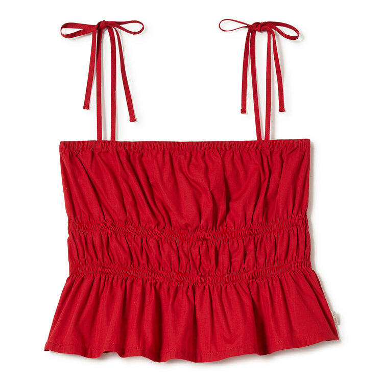 Brixton Brixton Eden Smocked Top (Womens) | Crimson