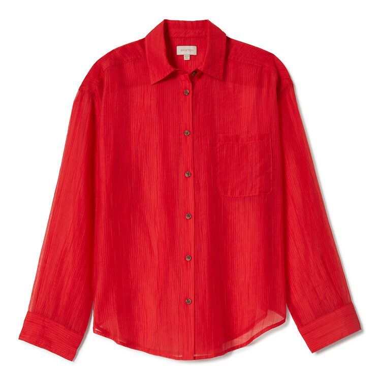 Brixton Brixton East Side Boxy L/S Button Down (Womens) | Crimson