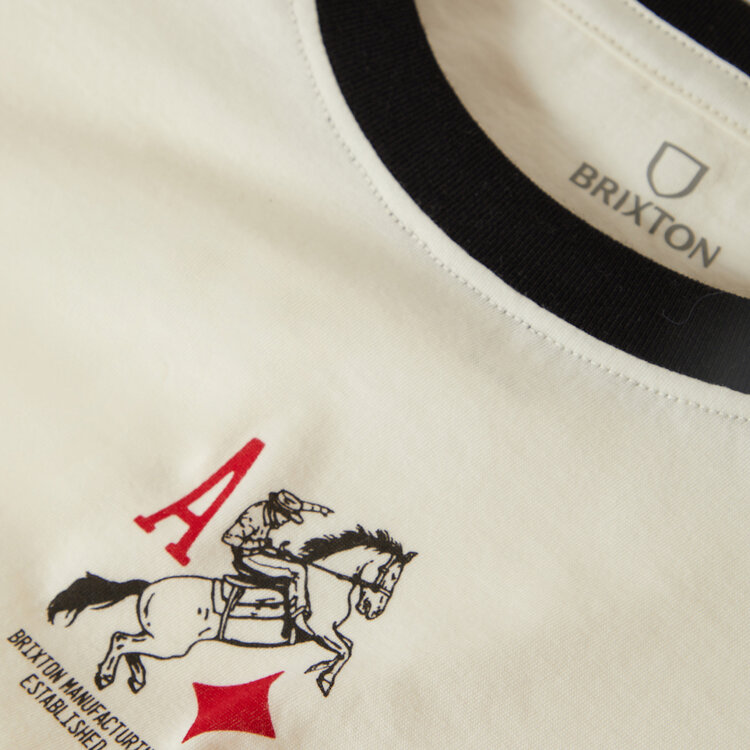 Brixton Brixton Aces Fitted Crew Tee (Womens) | Off White/Black