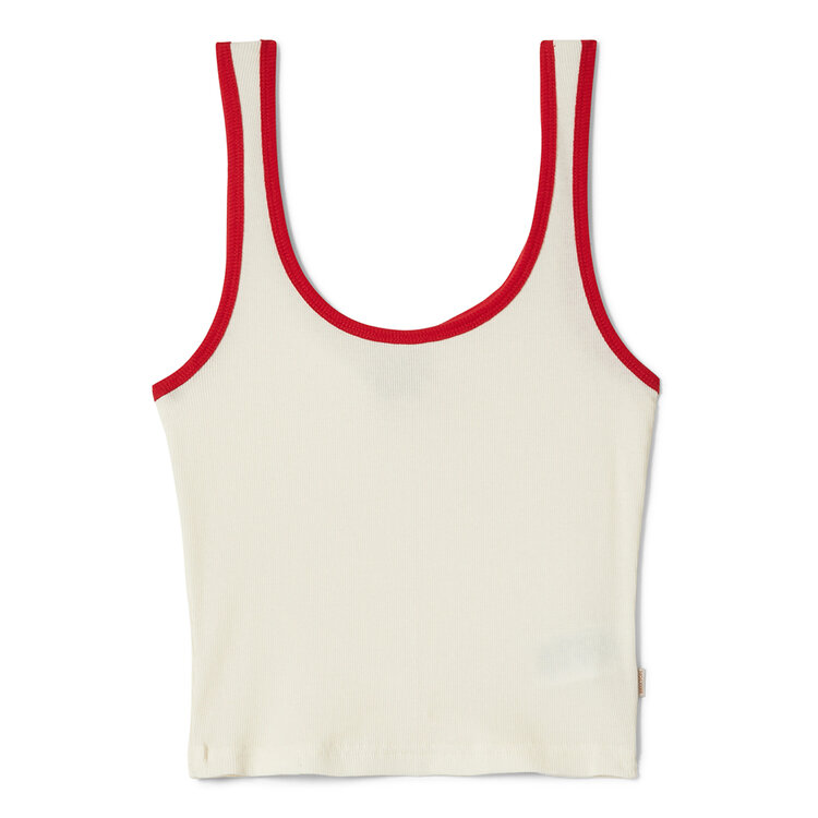 Brixton Brixton Ringer Organic A-Tank (Womens) | Off White/Crimson