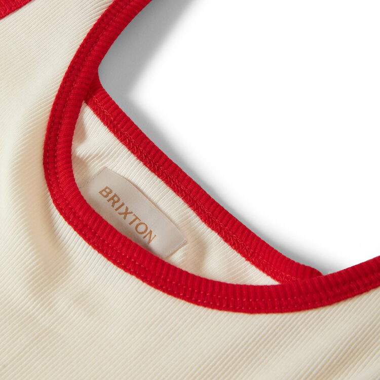 Brixton Brixton Ringer Organic A-Tank (Womens) | Off White/Crimson