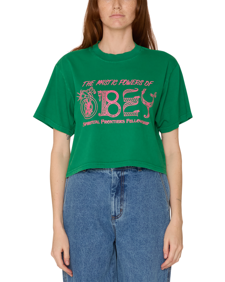 Obey Obey Mystic Powers Of Obey Crop Tee (Womens) | Green Tambourine