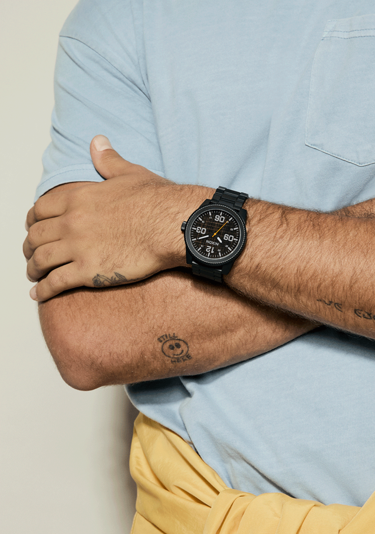 Nixon Nixon Corporal Stainless Steel | Super Black/Black Top