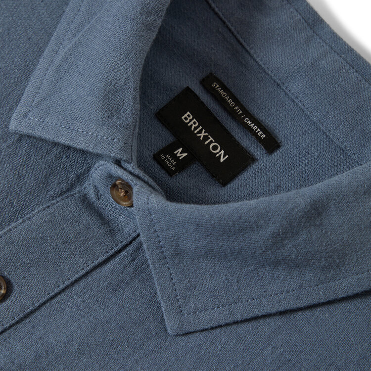 Brixton Brixton Charter Org Cttn S/S Wvn (Mens) | Azure Blue