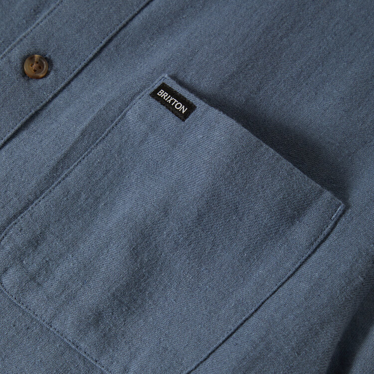 Brixton Brixton Charter Org Cttn S/S Wvn (Mens) | Azure Blue