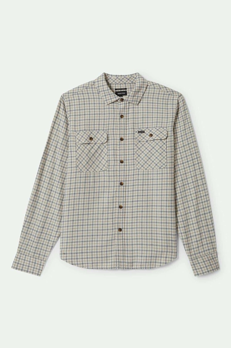 Brixton Brixton Bowery Lw Ultra Flannel (Mens) | Whitecap/Basalt