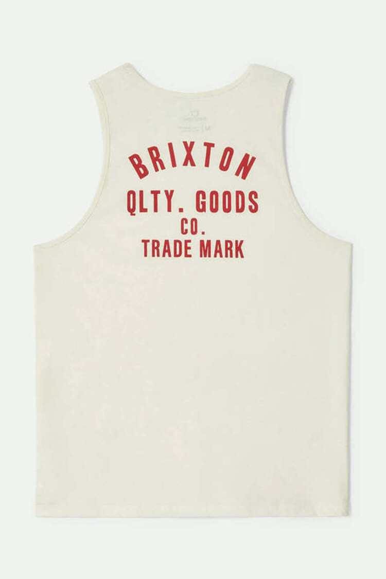 Brixton Brixton Woodburn Tank Top (Mens) | Off White/Crimson