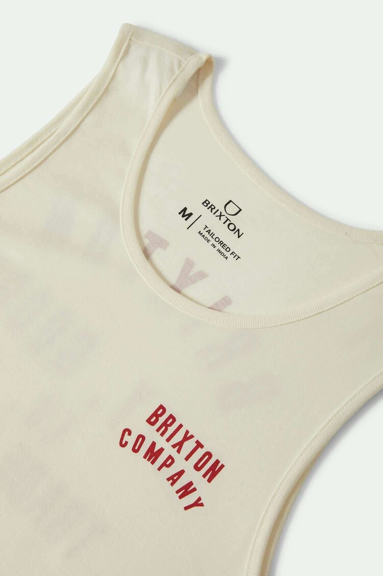 Brixton Brixton Woodburn Tank Top (Mens) | Off White/Crimson