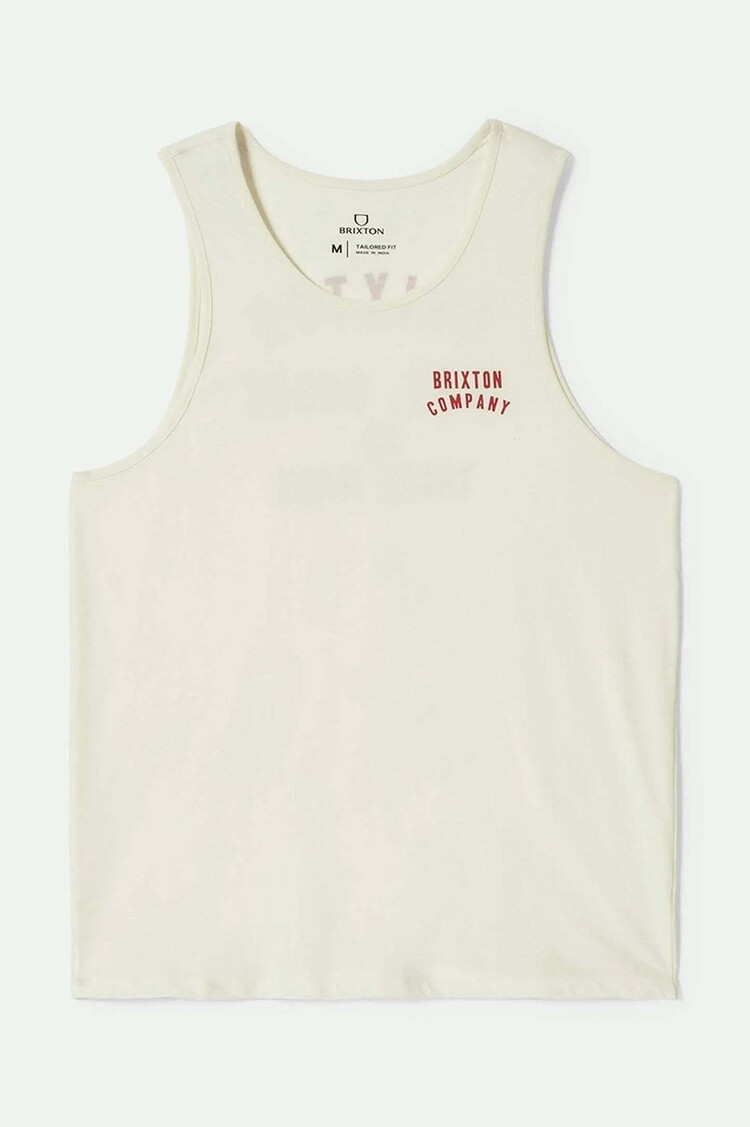 Brixton Brixton Woodburn Tank Top (Mens) | Off White/Crimson