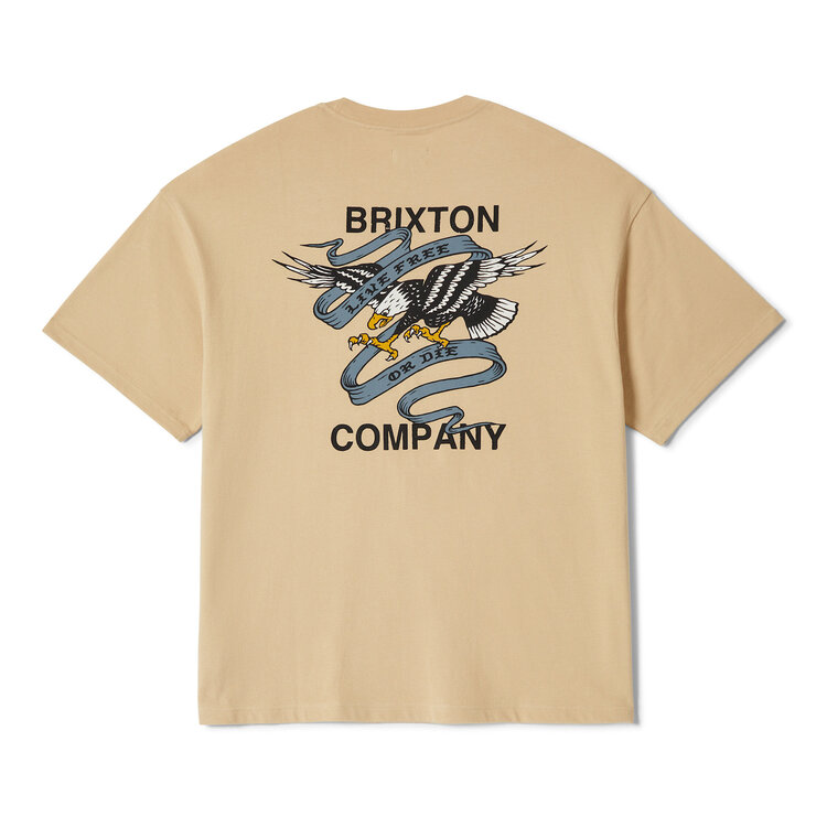 Brixton Brixton Live Free Hw Relaxed Tee (Mens) | Cream Classic Wash
