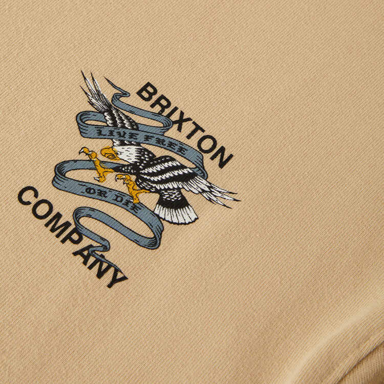 Brixton Brixton Live Free Hw Relaxed Tee (Mens) | Cream Classic Wash