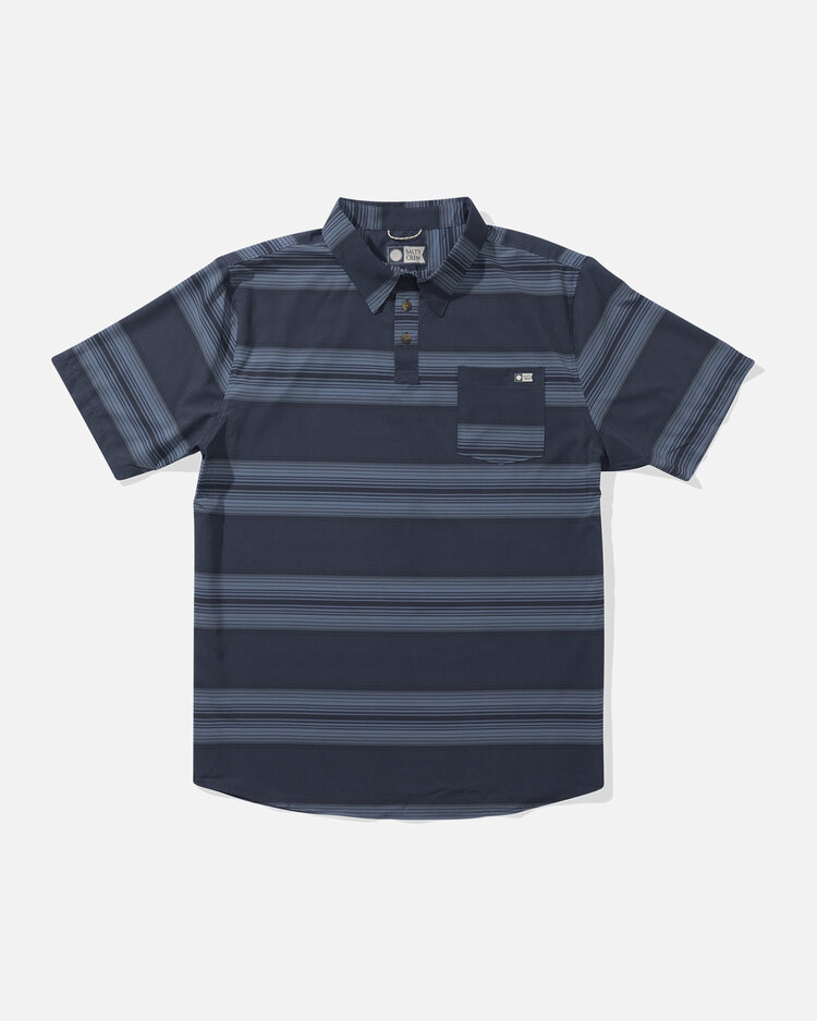 Salty Crew Salty Crew Sundown Perf Ss Tech Polo (Mens) | Navy