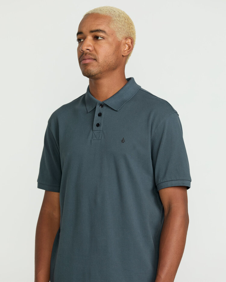 Volcom Volcom Sitestone Polo Ss (Mens) | Dark Slate