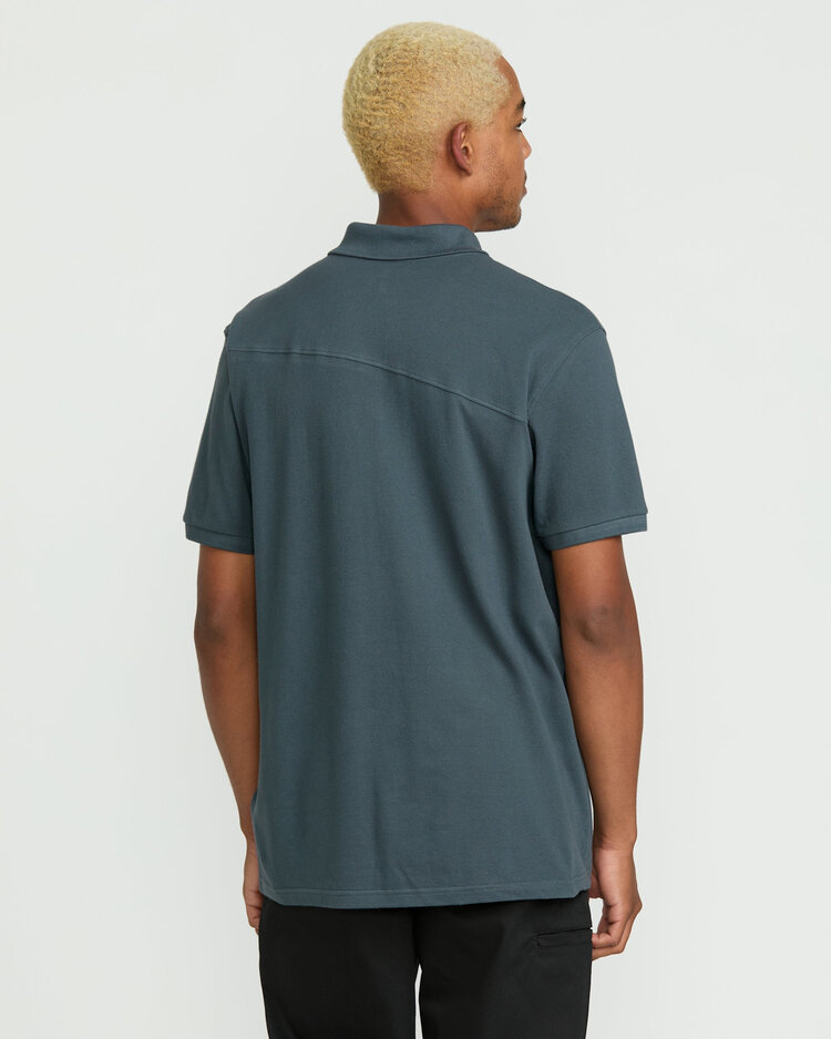 Volcom Volcom Sitestone Polo Ss (Mens) | Dark Slate