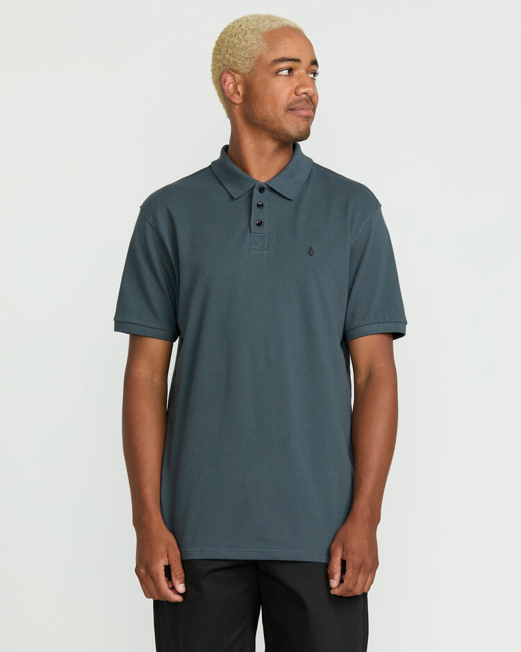 Volcom Volcom Sitestone Polo Ss (Mens) | Dark Slate