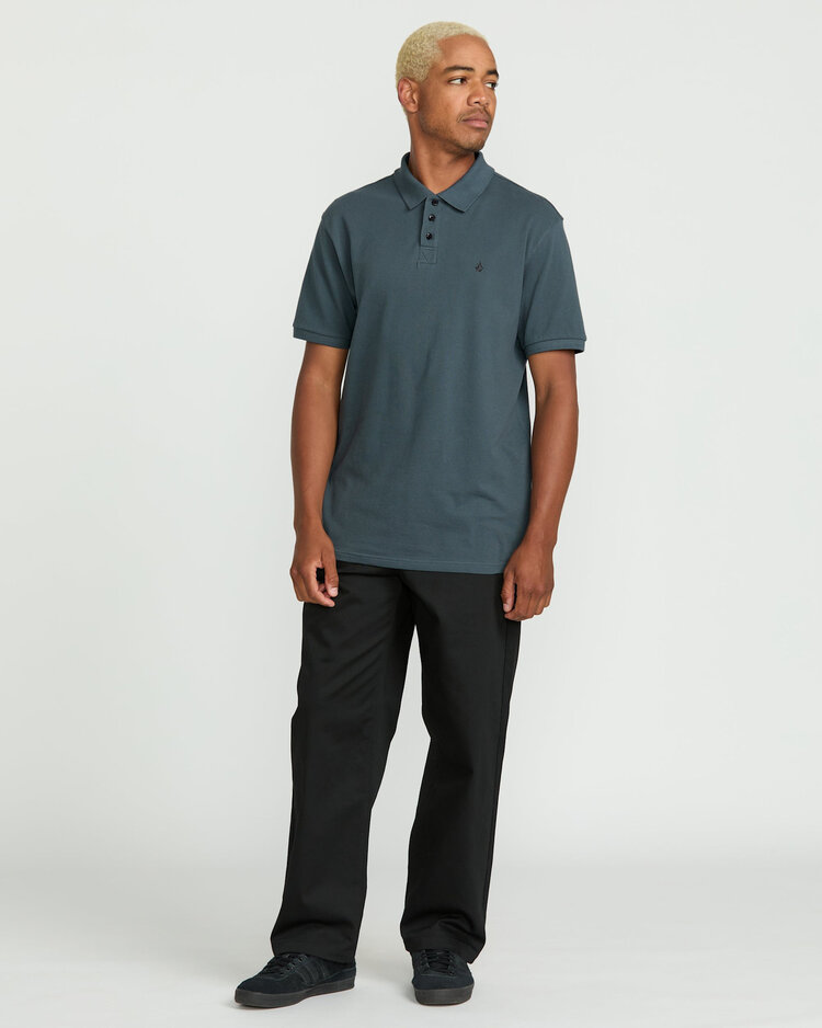 Volcom Volcom Sitestone Polo Ss (Mens) | Dark Slate