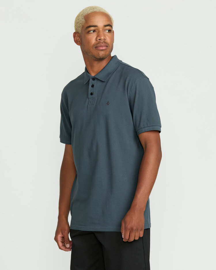 Volcom Volcom Sitestone Polo Ss (Mens) | Dark Slate